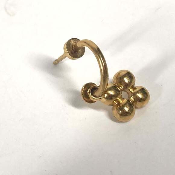 LOUIS VUITTON Gold Monogram Earrings - Picture 8 of 9